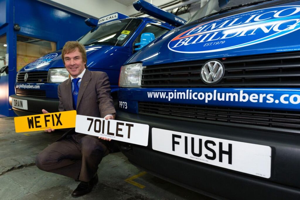charlie mullins holding pimlico plumber van plates
