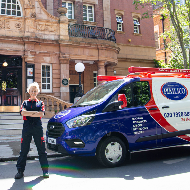 Pimlico engineer standing outside Richmond theatre