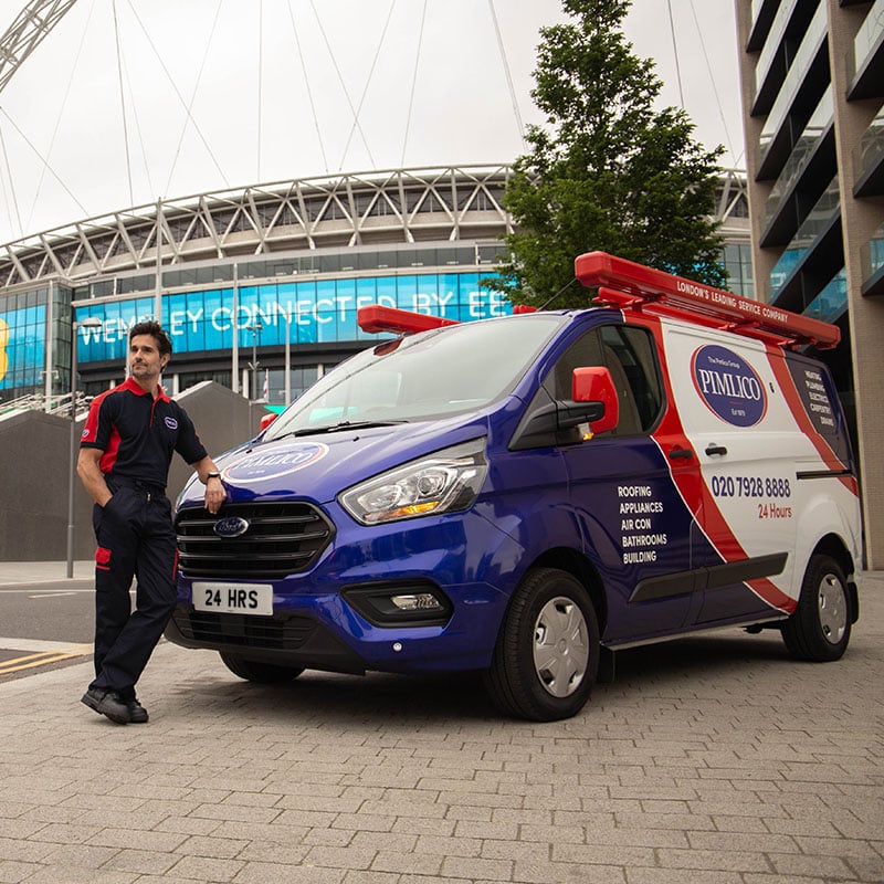 Pimlico van outside Wembley Stadium