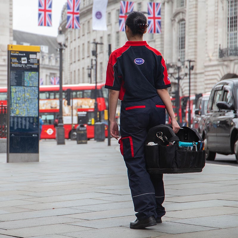 Pimlico engineer walking in Central London