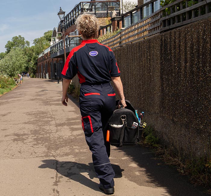 Pimlico engineer walking in Cobham