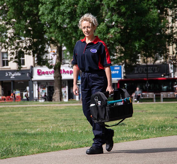 Pimlico engineer walking along a path in Hammersmith & Fulham