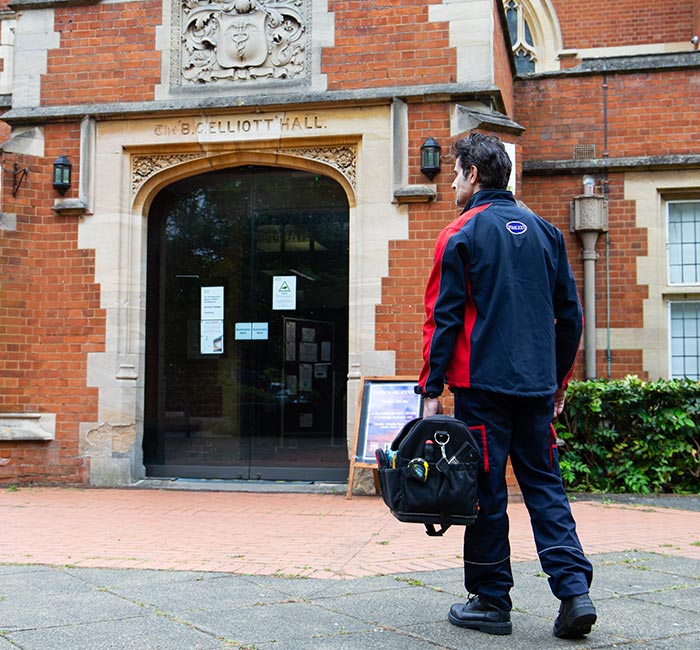 Pimlico engineer by town hall in Harrow