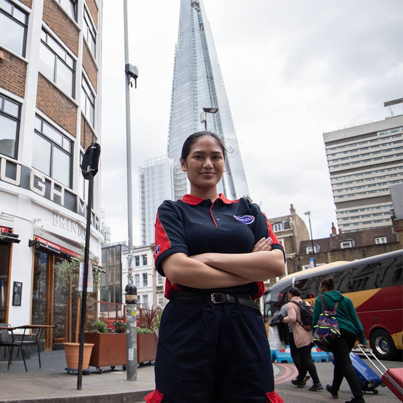 Pimlico engineer walking through Southwark