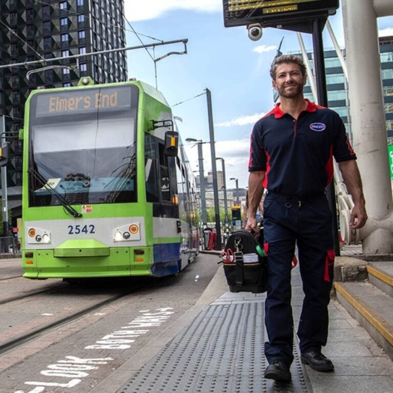 Pimlico engineer walking in Croydon