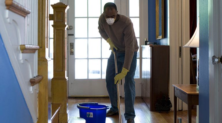 Cleaning Wooden Floors Due to Leak