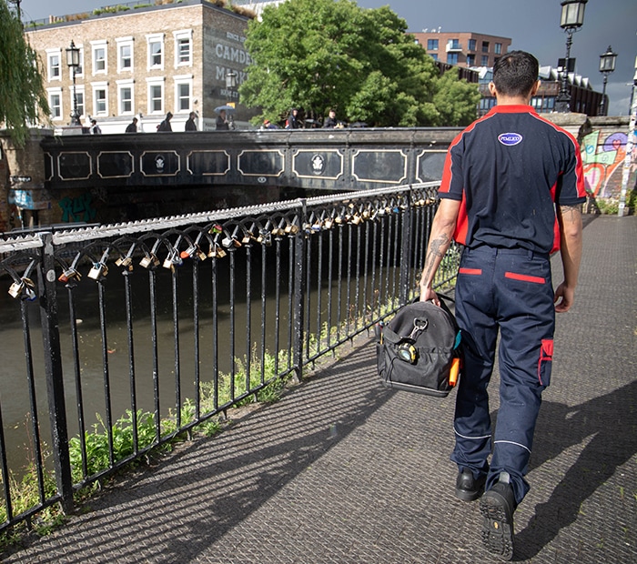 Pimlico engineer walking in Camden