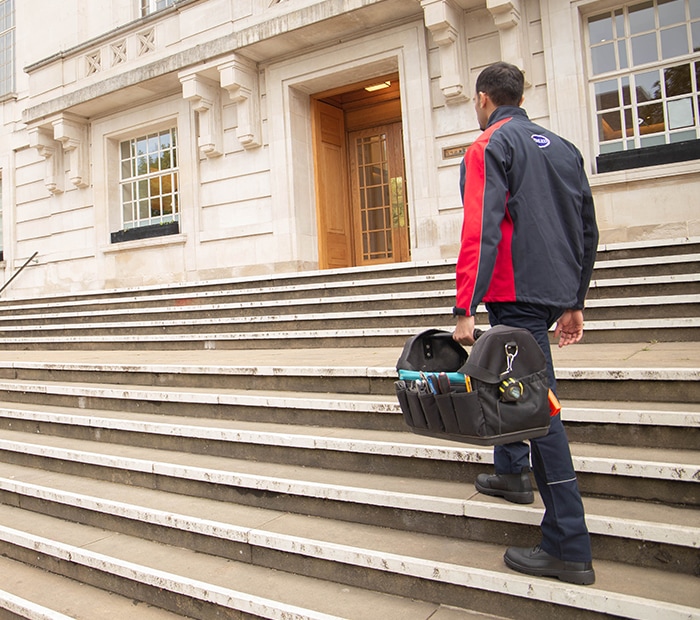 Pimlico engineer walking in Hackney