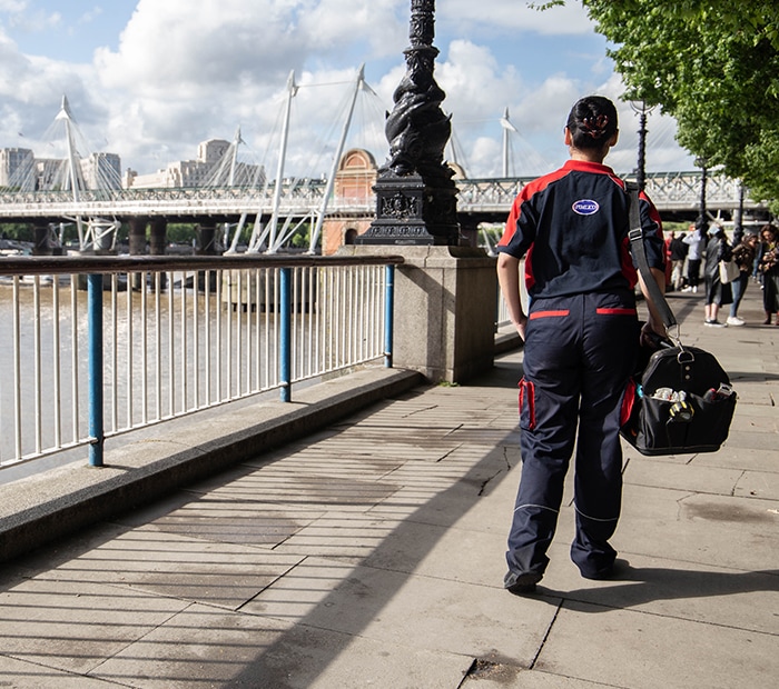 Pimlico engineer walking in Lambeth