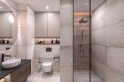 Contemporary bathroom with shower
