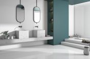 minimal bathroom with sunken bath