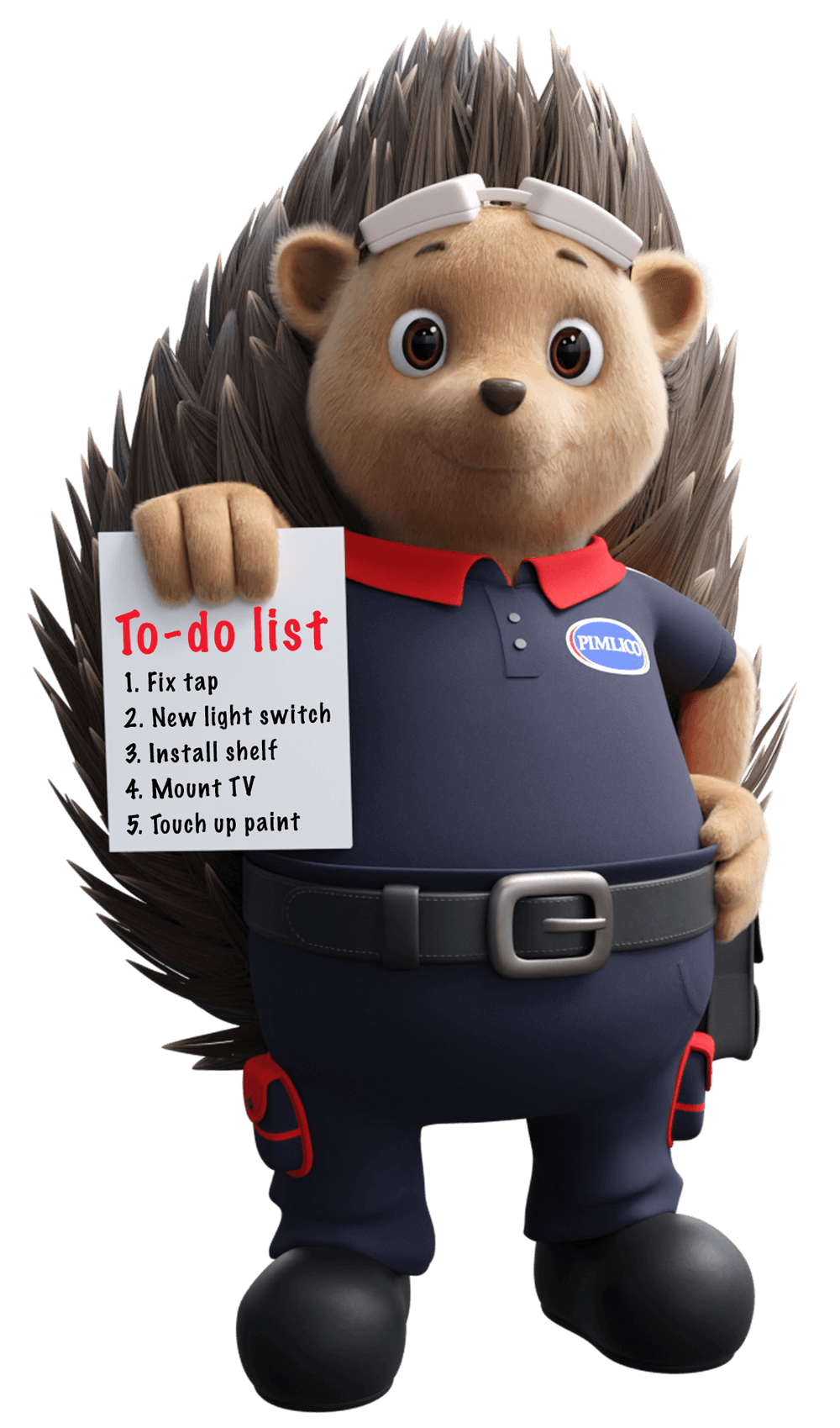 Dash holding a to do list