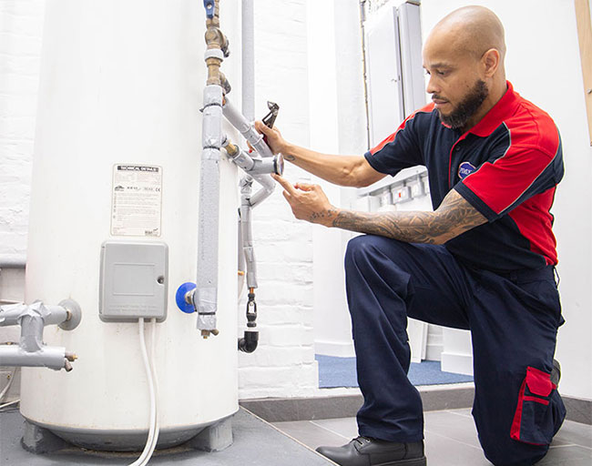 Pimlico heating engineer with large boiler