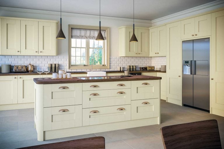 Bella oakgrain cream shaker style kitchen