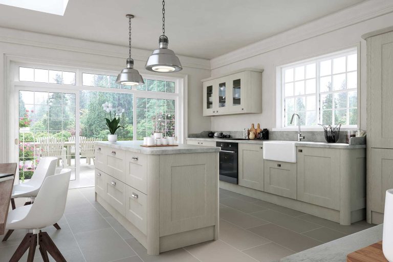 Bella oakgrain and grey cambridge kitchen