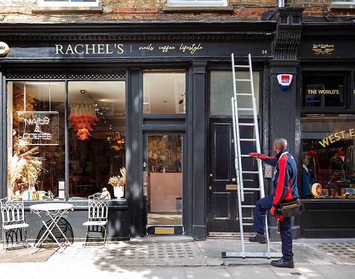 Pimlico roofer fixing a roof on a shop