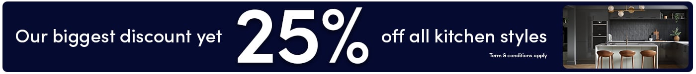 25% off kitchen styles banner