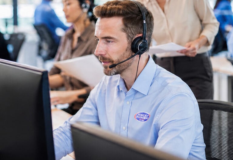 Pimlico employee on a call