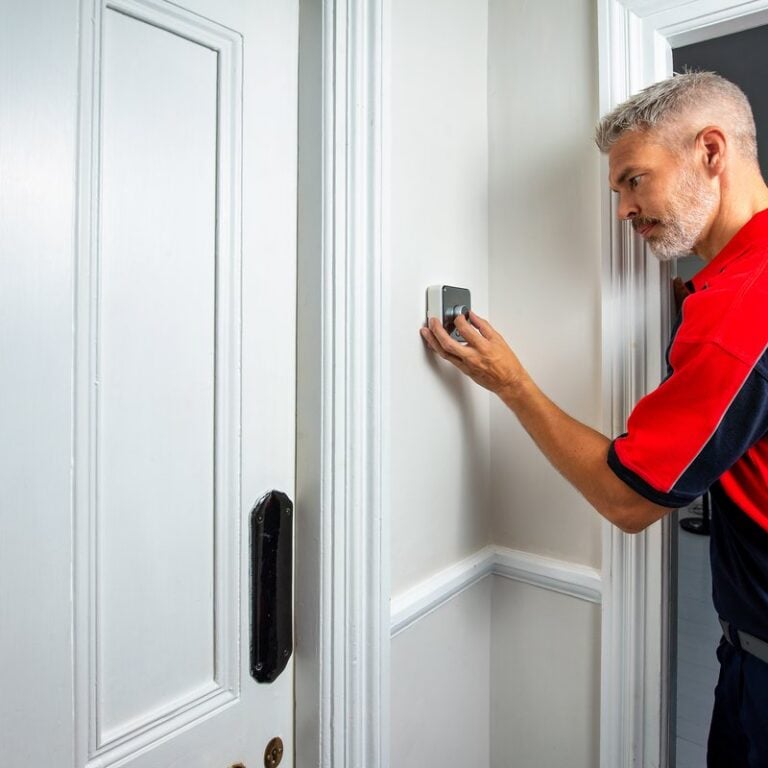 Man upgrading heating