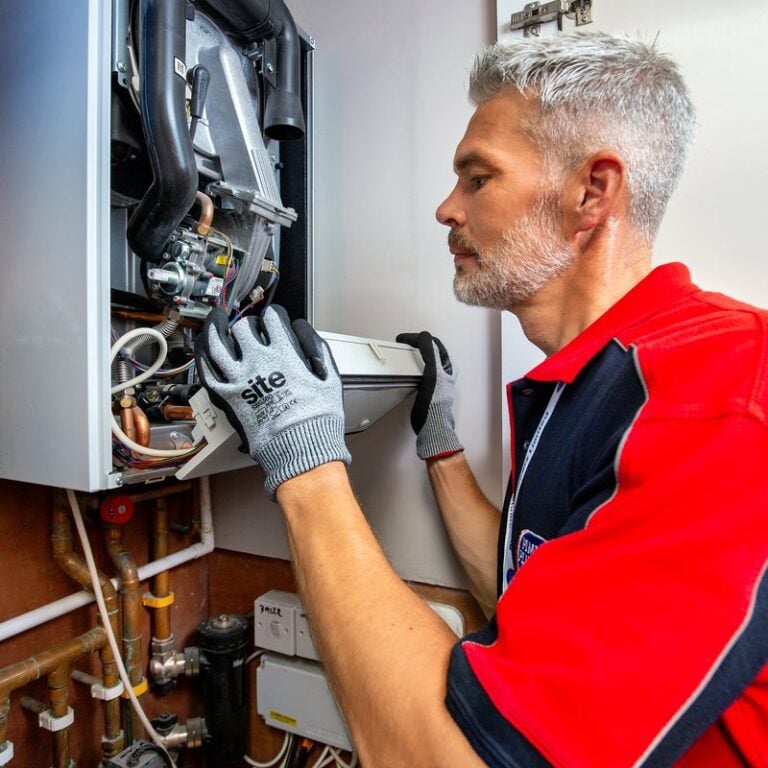 man deconstructing heating